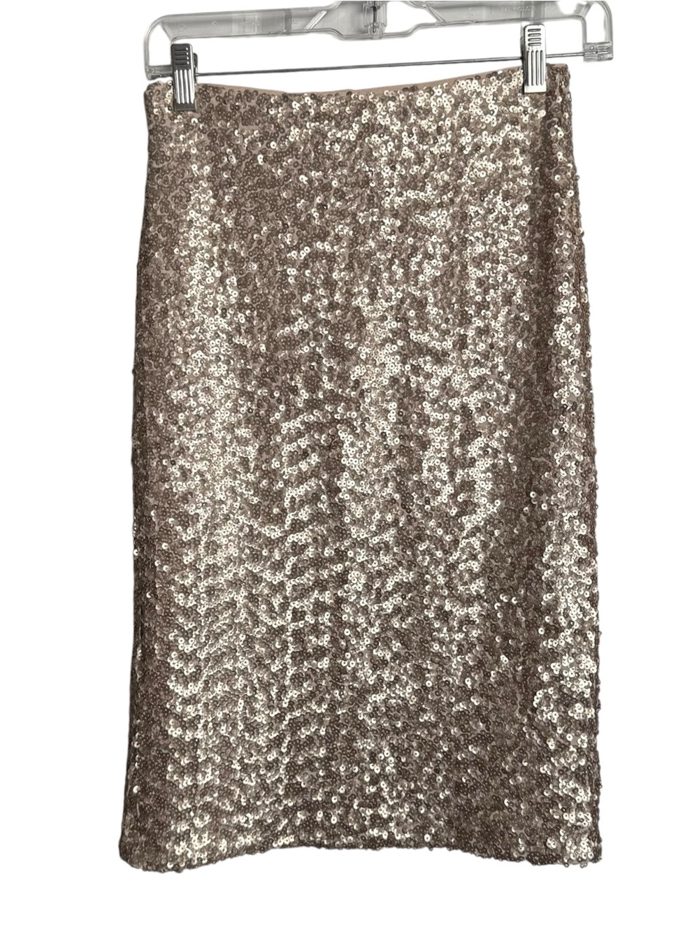 Alice + Olivia Sequin Cropped Top Pencil Midi Skirt Set Size 2 Champagne Gold - Picture 9 of 15